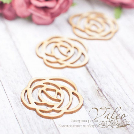 Чіпборд Valeo набір Квіти 3шт 38*38мм V2193