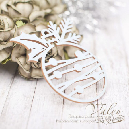 Чіпборд Valeo кольоровий Ялинковий шар блакитний матовий 51*59мм V2245