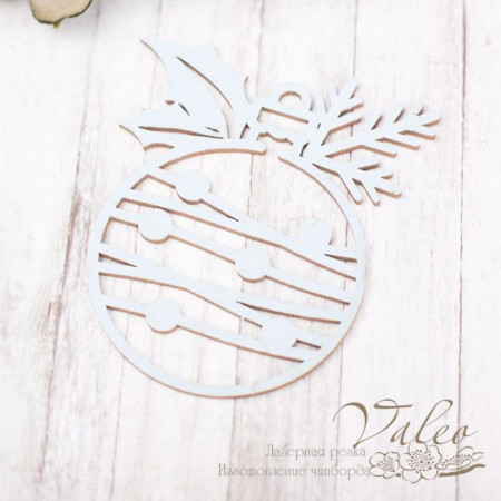 Чіпборд Valeo кольоровий Ялинковий шар блакитний матовий 51*59мм V2245