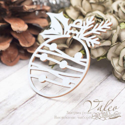 Чіпборд Valeo кольоровий Ялинковий шар блакитний матовий 51*59мм V2245