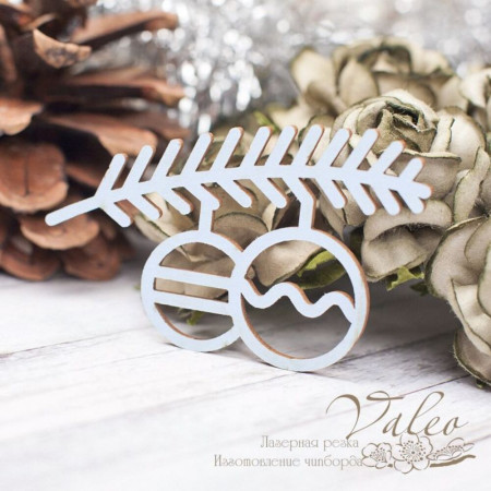 Чіпборд Valeo кольоровий Іграшки на гілці блакитний матовий 59*37мм V2261