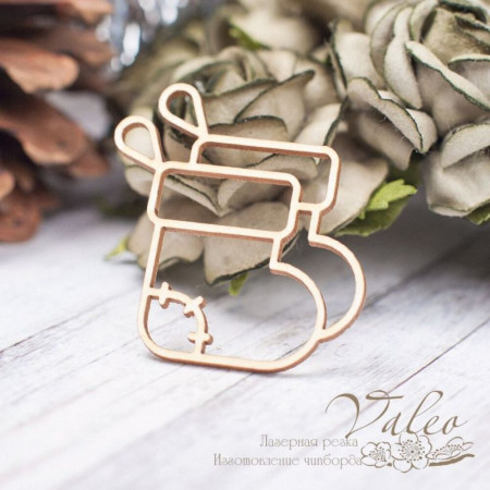 Чіпборд Valeo Новорічний чобіток 32*38мм V2264