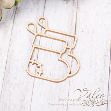 Чіпборд Valeo Новорічний чобіток 32*38мм V2264