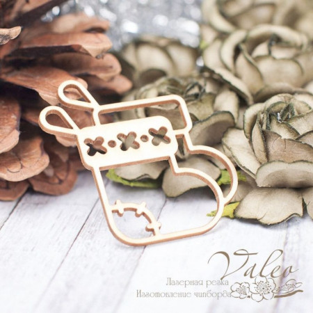 Чіпборд Valeo Новорічний чобіток 36*44мм V2272