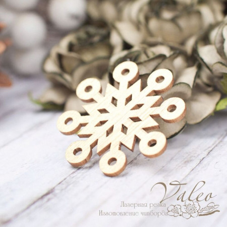 Чіпборд Valeo кольоровий Сніжинка золото перламутр 35*35мм V2275