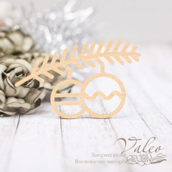 Чіпборд Valeo кольоровий Іграшки на гілці золото перламутр 59*37мм V2279