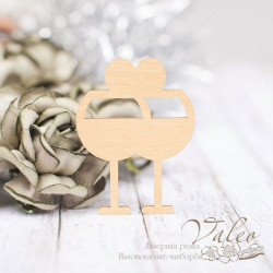 Чіпборд Valeo кольоровий Келихи золото перламутр 28*37мм V2286