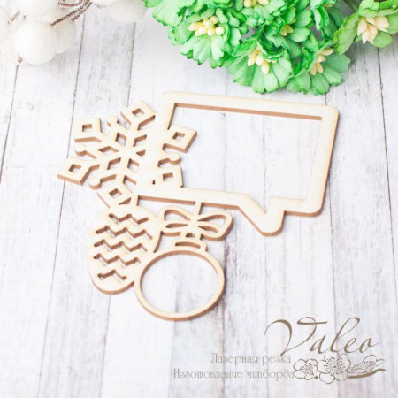 Чіпборд Valeo рамка Новорічна 72*76мм V2290