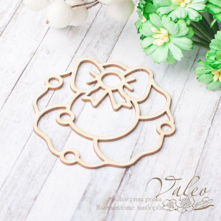 Чипборд Valeo Новогодний венок 63*62мм V2291