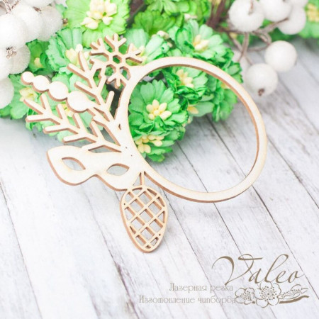 Чіпборд Valeo рамка Новорічна 87*79мм V2293