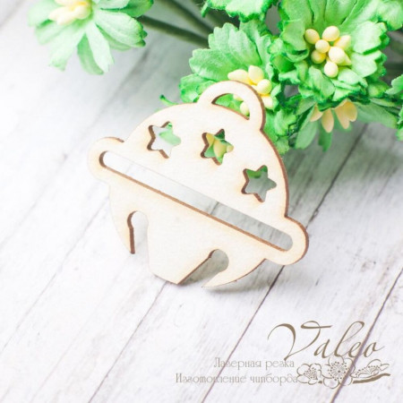 Чіпборд Valeo Бубончик новорічний 40*35мм V2296