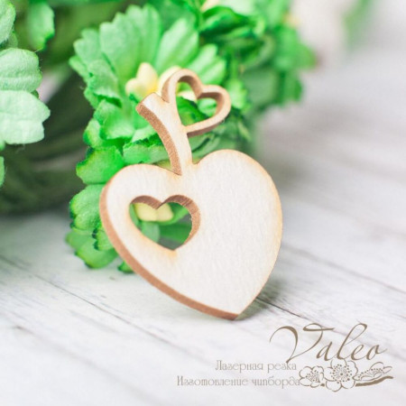 Чіпборд Valeo Серце 22*29мм V2305