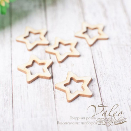Чіпборд Valeo Зірочки 5шт 16*16мм V2306