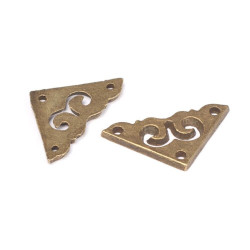 Кутник для альбому металевий 20*20*2мм бронза мк870, 1шт