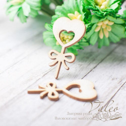 Чіпборд Valeo набір Кульки серце 2шт 15*29мм V2340