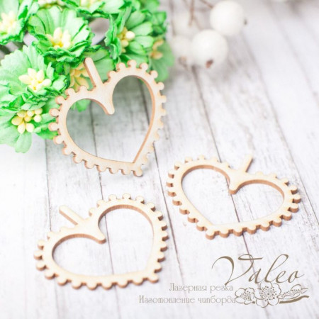 Чіпборд Valeo шейкер Серце 3шт 40*38мм V2366
