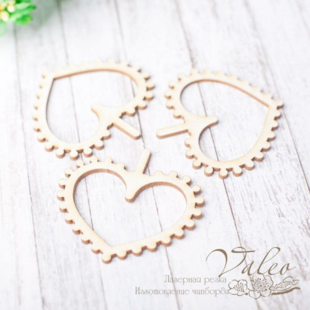 Чіпборд Valeo шейкер Серце 3шт 40*38мм V2366