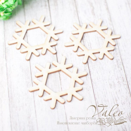 Чіпборд Valeo шейкер Сніжинка 3шт 39*34мм V2373