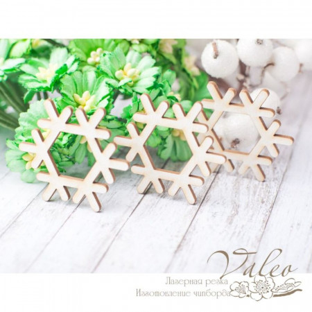 Чіпборд Valeo шейкер Сніжинка 3шт 39*34мм V2373