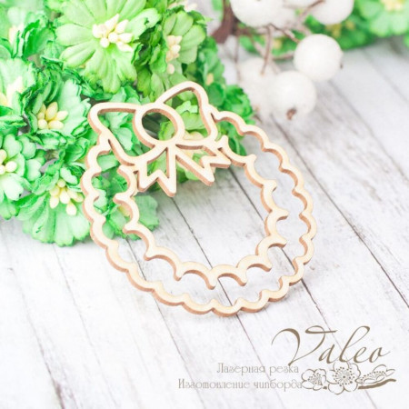 Чіпборд Valeo Новорічний вінок 55*57мм V2412