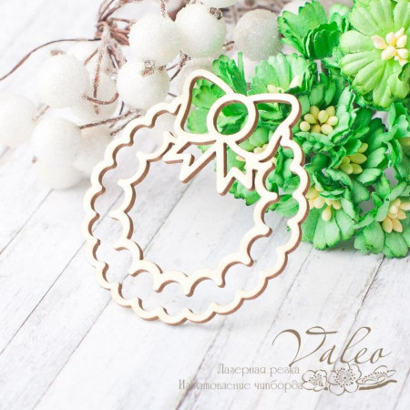 Чіпборд Valeo Новорічний вінок 55*57мм V2412