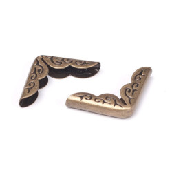 Кутник для альбому металевий 20*20*4мм бронза мк803, 1шт