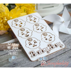 Чіпборд Scrapbox мордочки хлопчика 012, 67*95мм