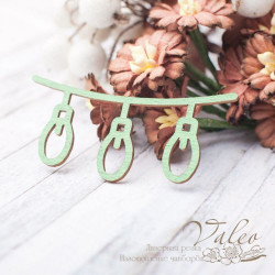 Чіпборд Valeo кольоровий Підвіска ліхтарики 59*27мм зелений перламутр V2418