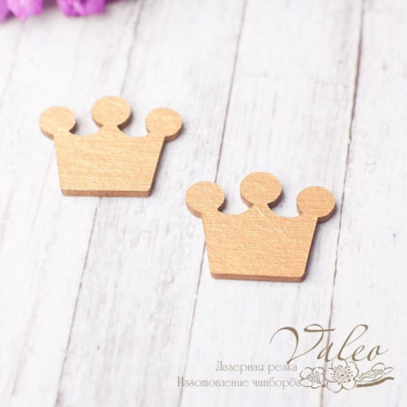 Чіпборд Valeo кольоровий набір Корони 2шт 20*17мм золото перламутр V2592