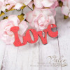 Чіпборд Valeo кольоровий Love 40*19мм червоний з гліттером V2611