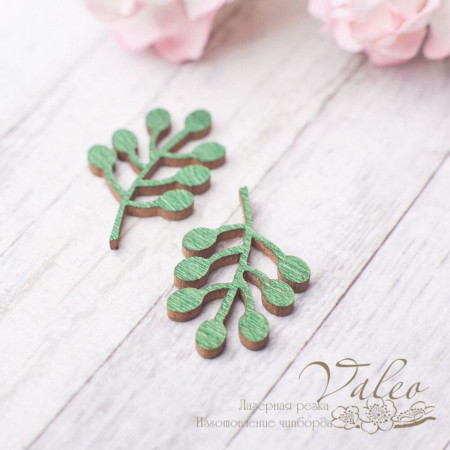 Чіпборд Valeo кольоровий Гілочка 2шт 14*21мм зелений перламутр V2614