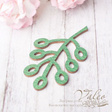 Чіпборд Valeo кольоровий Гілочка 27*44мм зелений перламутр V2615