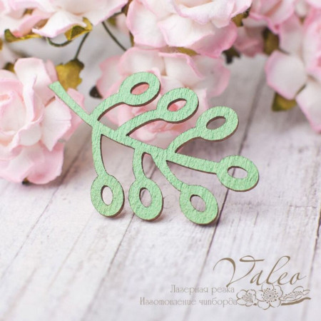 Чіпборд Valeo кольоровий Гілочка 27*44мм зелений перламутр V2615