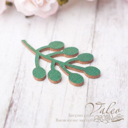 Чіпборд Valeo кольоровий Гілочка 24*37мм зелений перламутр V2616