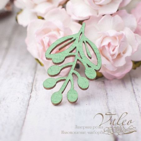 Чіпборд Valeo кольоровий Гілочка 20*34мм зелений перламутр V2617