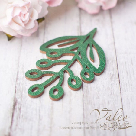 Чіпборд Valeo кольоровий Гілочка 32*49мм зелений перламутр V2618