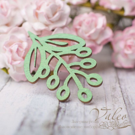 Чіпборд Valeo кольоровий Гілочка 32*49мм зелений перламутр V2618