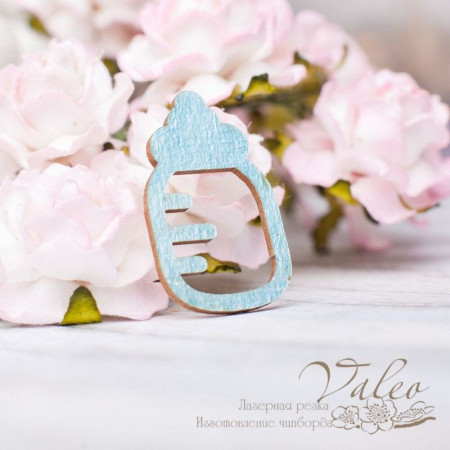 Чіпборд Valeo кольоровий Пляшечка 18*29мм блакитний з гліттером V2631