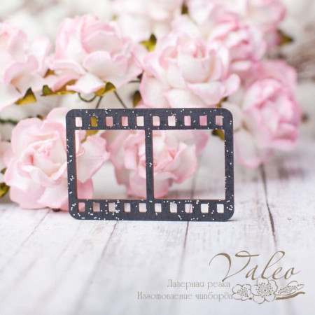 Чіпборд Valeo кольоровий Плівка 37 * 24мм чорний з гліттером V2635