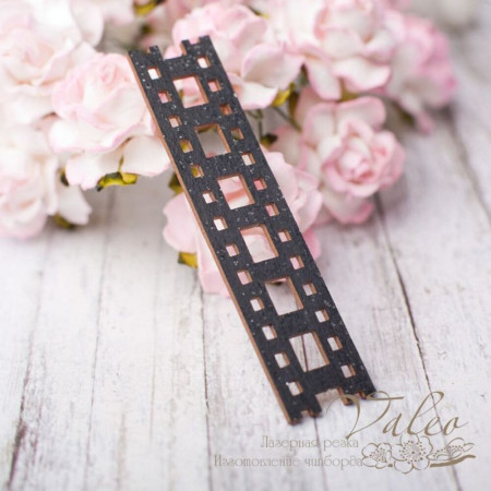 Чіпборд Valeo кольоровий Плівка 65 * 15мм чорний з гліттером V2636