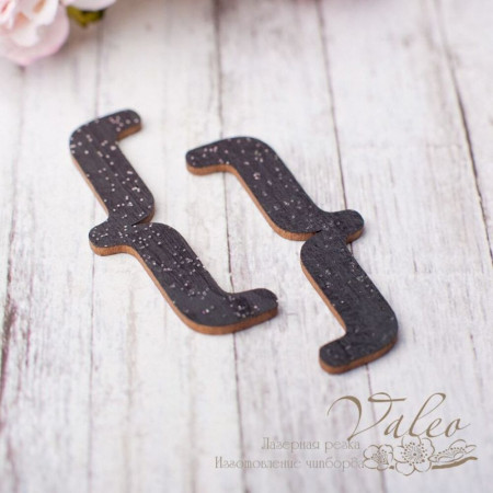 Чіпборд Valeo кольорової дужки 2шт 41*16мм чорний з гліттером V2640