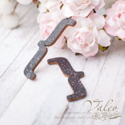 Чіпборд Valeo кольорової дужки 2шт 41*16мм чорний з гліттером V2640