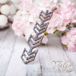 Чіпборд Valeo кольорової Стрілки 67*13мм чорний з глітером V2643