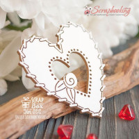 Чипборд Scrapbox Фетровое сердечко 073, 50*52мм