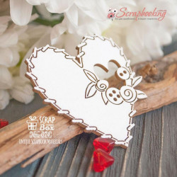 Чіпборд Scrapbox Фетрове серце з гудзиками Hm-074, 50*52мм