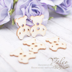 Чіпборд Valeo набір Ведмедики гудзики 5шт 15*19мм V2244