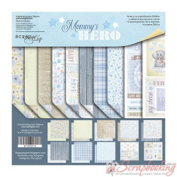 Набір паперу 20*20см Scrapmir Mommy's Hero двостороння, 10аркушів