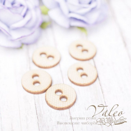Чіпборд Valeo тканинний набір Ґудзики бежевий 15*15мм 5шт V2172