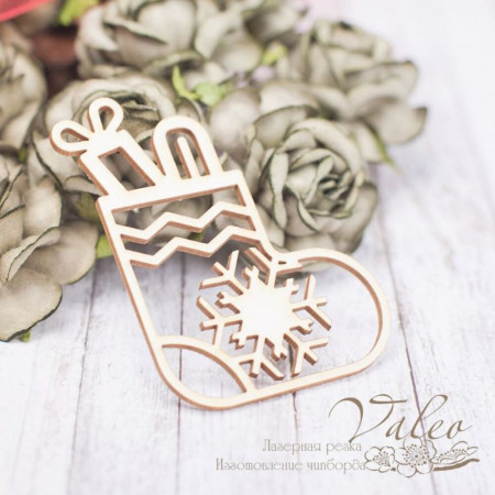 Чіпборд Valeo Новорічний чобіток 46*56мм V2212