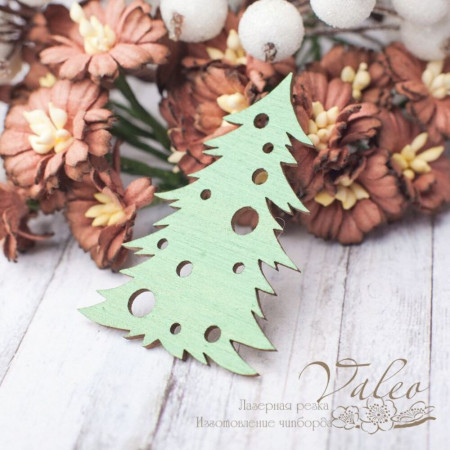 Чіпборд Valeo кольоровий Ялинка 40*55мм зелений перламутр V2426